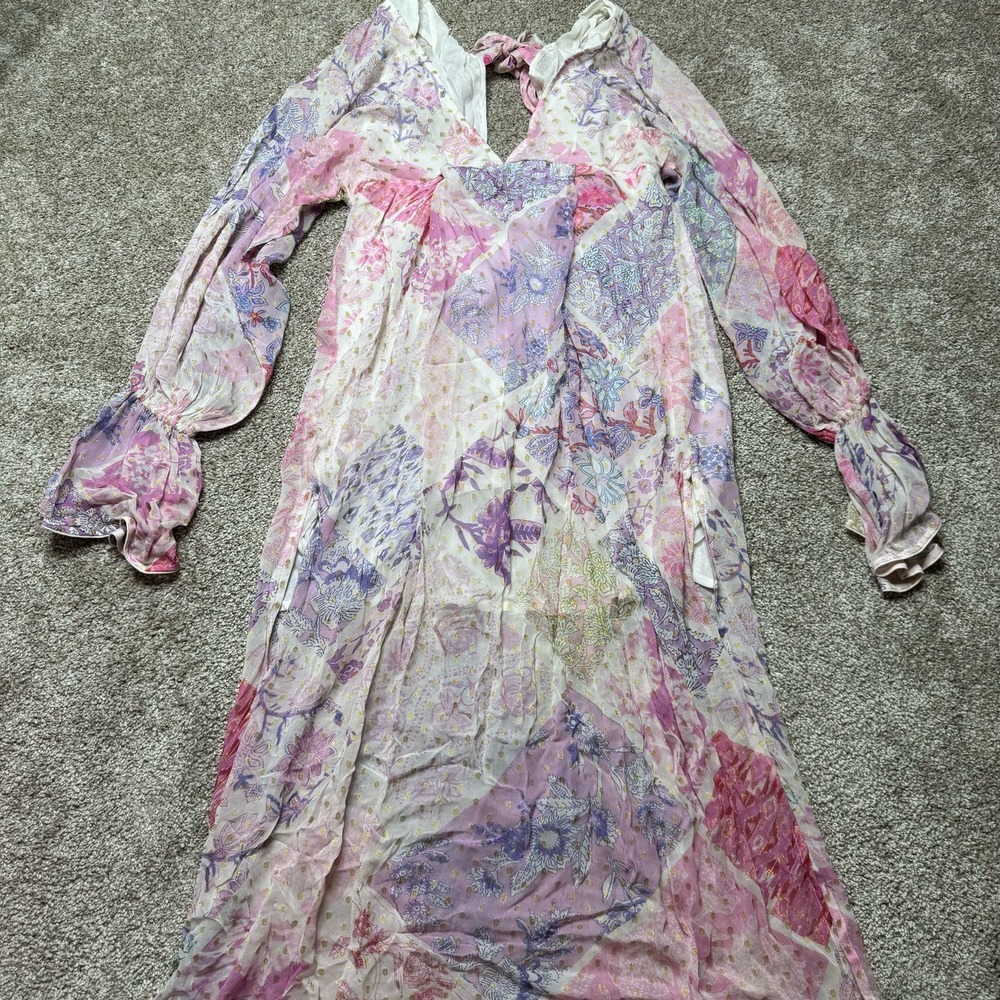 Hemant & Nandita Asher Kaftan Maxi Dress in Lilac - Picture 4 of 7